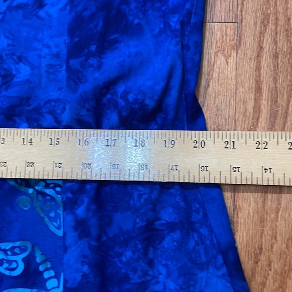 Spicy Bamboo Size Large Vintage Classic Summer Dress Midi Blue Button Down - Picture 11 of 12